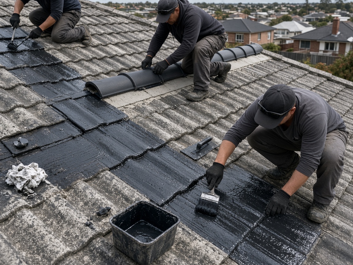 Broken roof tiles